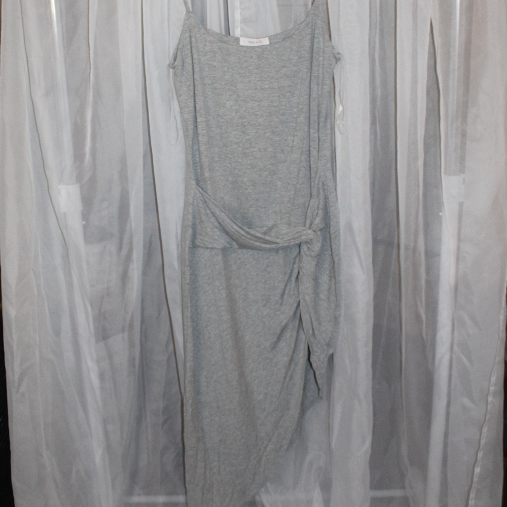 Womens Gray WinWin Spaghetti strap Comfy/Relaxed style Midi Dress in Sz (L)